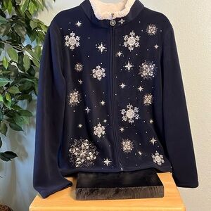 Fleece Jacket Size Large Navy